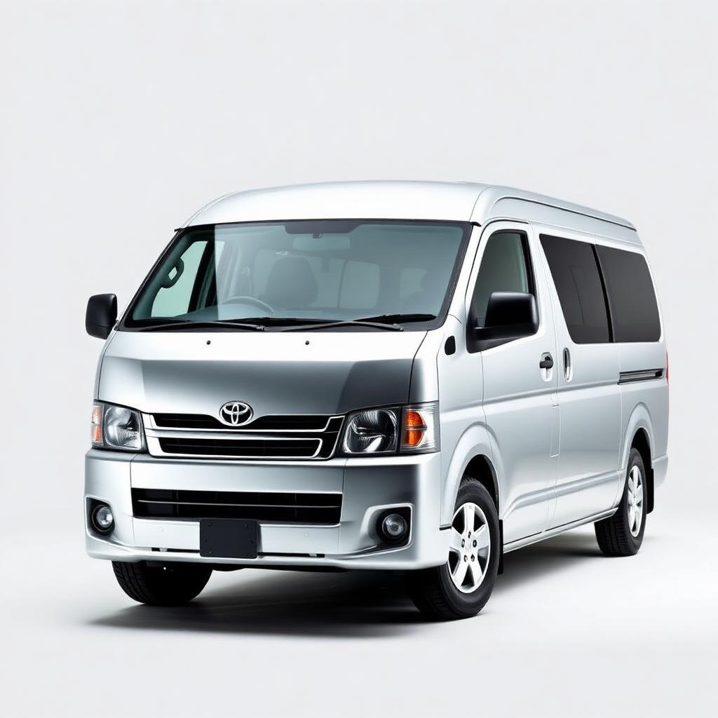 Toyota Commuter Van van with 13 seats and manual transmission, available for chauffeur driven rental in Bengaluru
